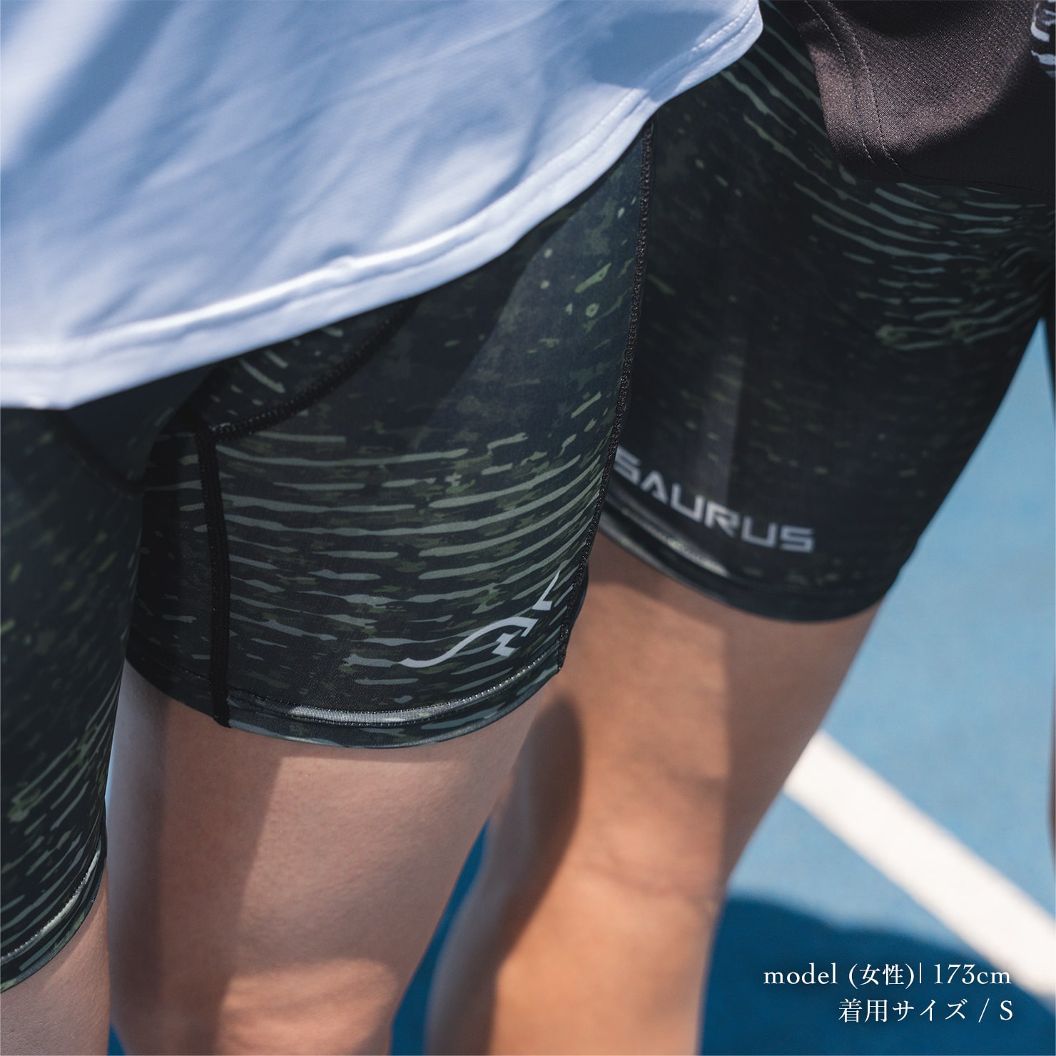 SAYSKEY SAURUS ブラック ハーフタイツ SAURUS Logo Emblem Half Tights｜SAURUS ORIGINAL GOODS