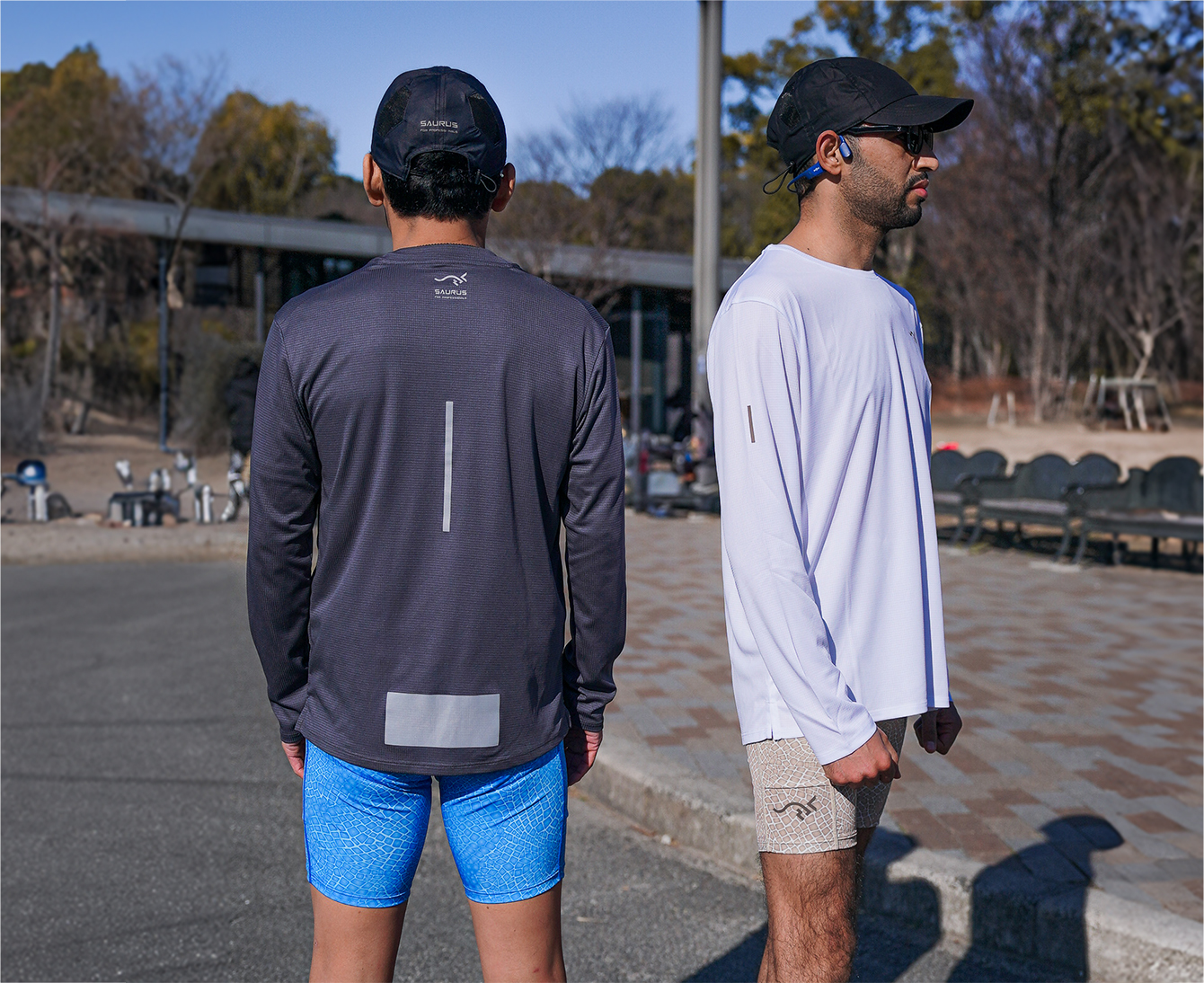 SAURUS Lizard Emblem Half Tights Blue｜SAURUS ORIGINAL GOODS